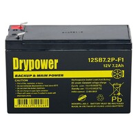 12SB7.2P-F1 DRYPOWER BACKUP &amp; MAIN POWER SLA BATTERY 12V 7.2Ah F1 TERM