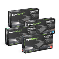 RapidSafety Blacksteel Black Nitrile Powder Free Gloves