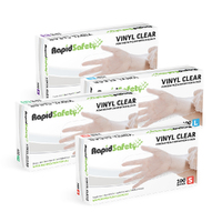 RapidSafety 4.5gm Vinyl Clear Powder Free Gloves