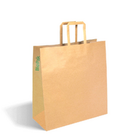 TAKEAWAY PAPER BAG MEDIUM FLAT HANDLE 320 X 340 X 140mm