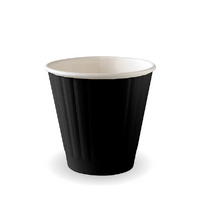 Black bio cups double wall , 8 oz