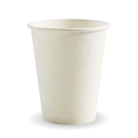 BioPak 280ml / 8oz (80mm) White Single Wall Cup (80mm) 280ml/8oz (CTN/1,000)