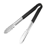 Hygiplas Colour Coded Black Serving Tongs 300mm