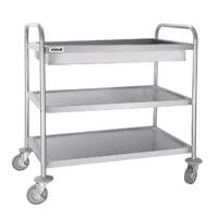 Vogue Stainless Steel 3 Tier Deep Tray Clearing Trolley