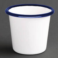 Olympia Enamel Sauce Cup White &amp; Blue