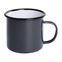 Olympia Enamel Mugs Grey 350ml (Pack of 6)