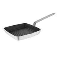 Vogue Square Non Stick Ribbed Skillet Pan 240mm