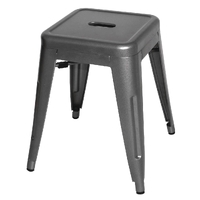 Bolero Low Metal Bar Stools Gun Metal Grey (Pack of 4)