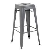 Bolero High Metal Bar Stools Gun Metal Grey (Pack of 4)