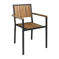 Bolero Steel &amp; Acacia Armchair (Pack of 4)