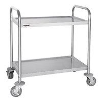 Vogue Stainless Steel 2 Tier Clearing Trolley Small