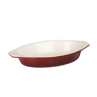 Vogue Red Oval Cast Iron Gratin Dish 650ml