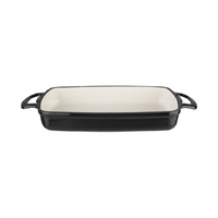 Vogue Black Rectangular Cast Iron Dish 2.8Ltr