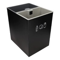 JVD Recycling Bin, 14L, dual-compartment, rectangular, H296/L270/D210mm