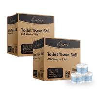 ENTICE 400 sheet 2ply - Toilet Rolls - Premium Virgin Paper All Over Embossed (48 ROLLS/CTN)