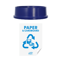 Recycling Lid Blue with Paper &amp; Cardboard sticker not applied