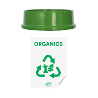 Recycling Lid Green with Organics sticker not applied