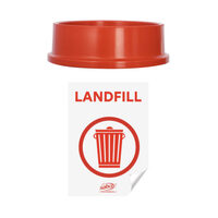 Recycling Lid Red with Landfill sticker not applied